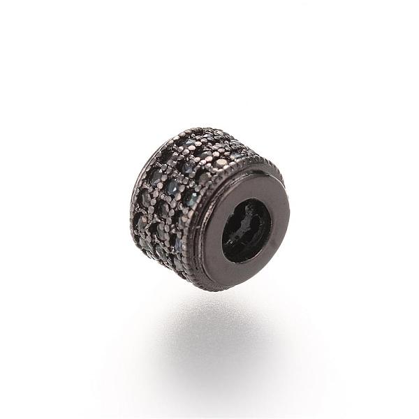 

PandaHall Brass Micro Pave Cubic Zirconia Beads, Column, Gunmetal, 9x6.6mm Brass+Cubic Zirconia Column