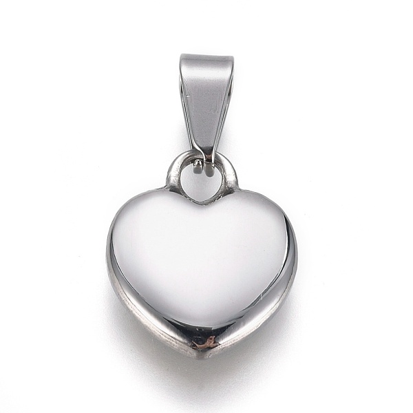 

PandaHall 304 Stainless Steel Pendants, Puffed Heart, Stainless Steel Color, 17x13.5x4mm, Hole: 3.5x8mm 304 Stainless Steel Heart