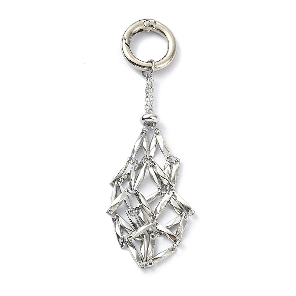 

PandaHall 304 Stainless Steel Pouch Keychains, with Alloy Spring Ring Clasps, Stainless Steel Color, 99mm Stainless Steel