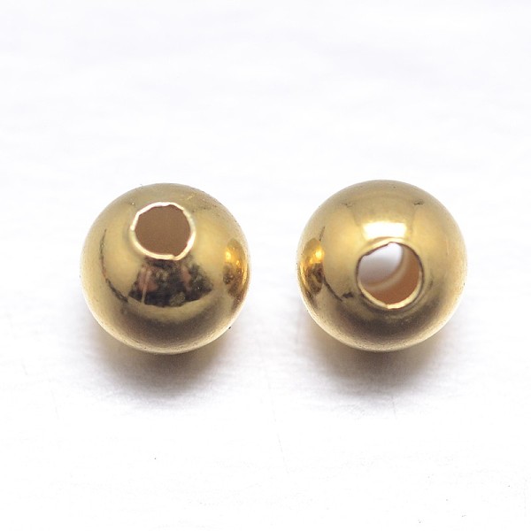 

PandaHall Real 18K Gold Plated Round Sterling Silver Spacer Beads, Golden, 4mm, Hole: 1~1.3mm Sterling Silver Round