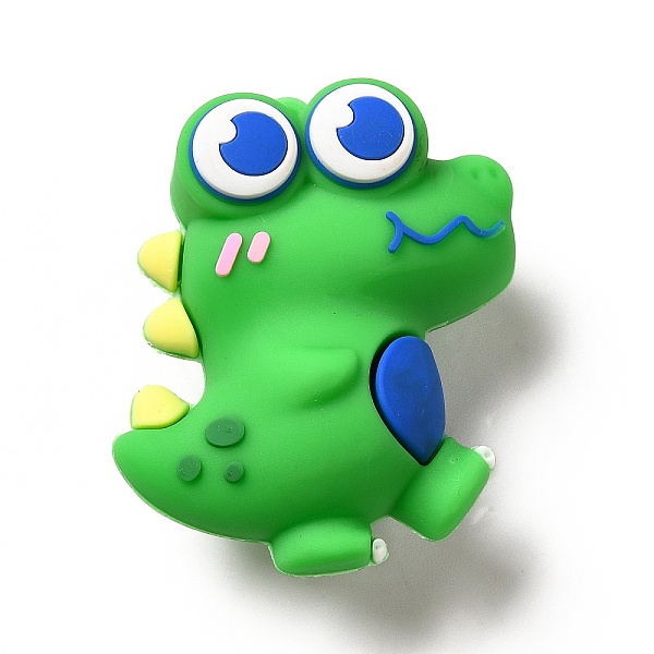 

PandaHall Big Eye Dinosaur Shape PVC Pendants, Lawn Green, 49.5x44x25mm, Hole: 3mm PVC Dinosaur