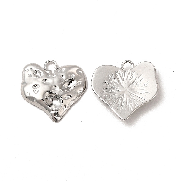 

PandaHall 304 Stainless Steel Pendants, Textured, Heart Charm, Stainless Steel Color, 20x19.5x3mm, Hole: 2.4mm 304 Stainless Steel Heart