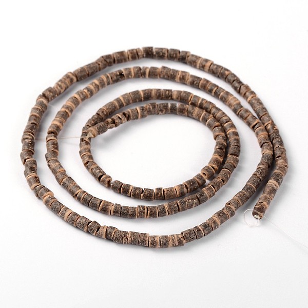 

PandaHall Natural Coconut Column Bead Strands, Camel, 3.5x2~5mm, Hole: 1mm, about 193pcs/strand, 22.8 inch Coconut Column Brown