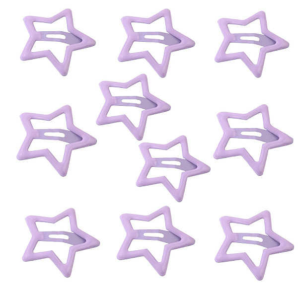 Star Baking Paint Alloy Snap Hair Clips