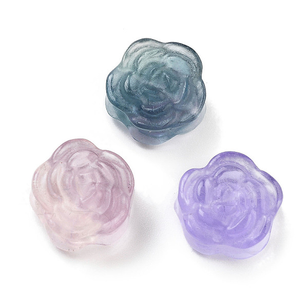 

PandaHall Natural Fluorite Beads, Flower, 13.5~16x13~16x9~9.5mm, Hole: 1.6mm Fluorite Flower