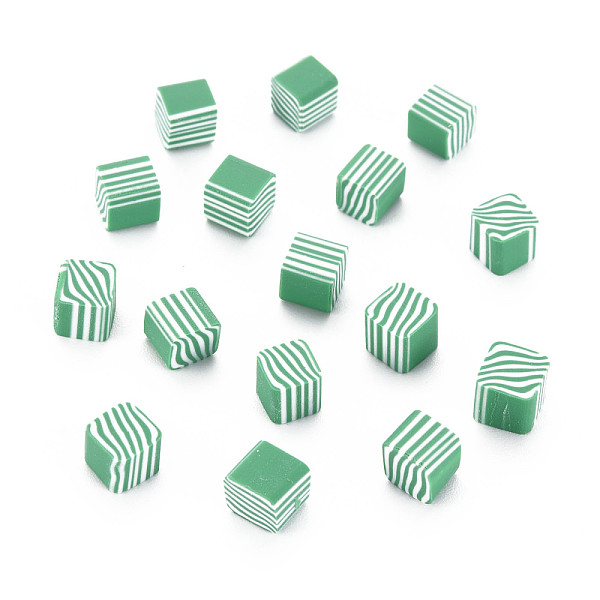 

PandaHall Handmade Polymer Clay Beads, No Hole, Cube, Medium Sea Green, 5~5.5x5~5.5x4~5mm, about 5500pcs/1000g Polymer Clay Cube