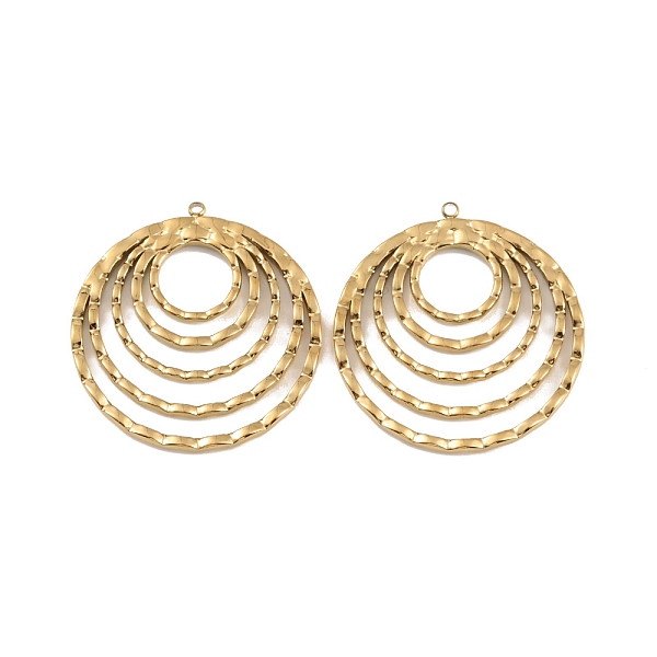 

PandaHall Ion Plating(IP) 304 Stainless Steel Pendants, Hollow Flat Round Charm, Real 18K Gold Plated, 35x33x2mm, Hole: 1.5mm 304 Stainless...