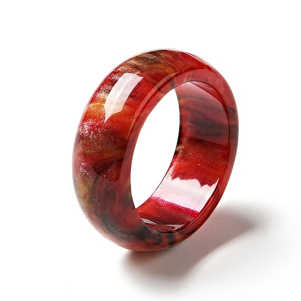 

PandaHall Resin Plain Band Finger Ring for Women, Red, US Size 6 3/4(17.1mm) Resin Red