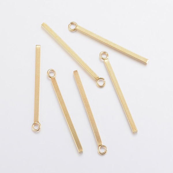 

PandaHall 304 Stainless Steel Pendants, Rectangle/Bar, Real 24K Gold Plated, 28x1.5x1.5mm, Hole: 2mm 304 Stainless Steel Rectangle