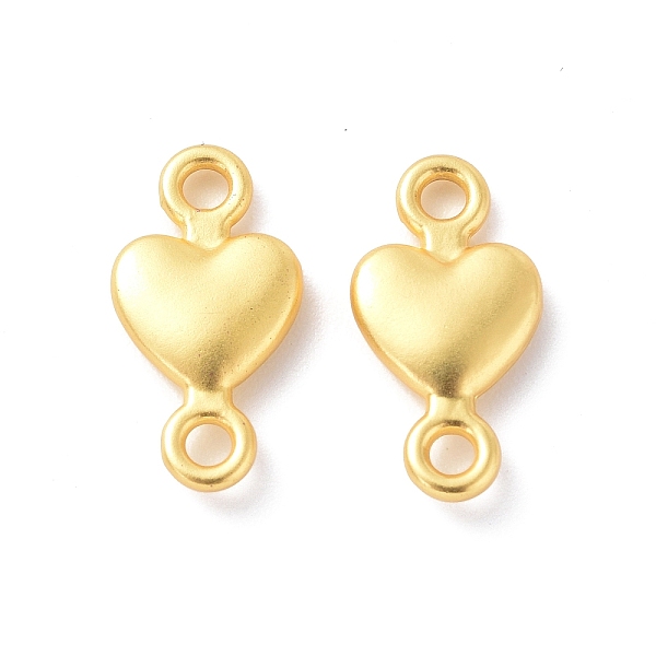 

PandaHall Rack Plating Alloy Connector Charms, Heart Links, Cadmium Free & Lead Free & Nickle Free, Matte Gold Color, 14.5x7.5x2.5mm, Hole...