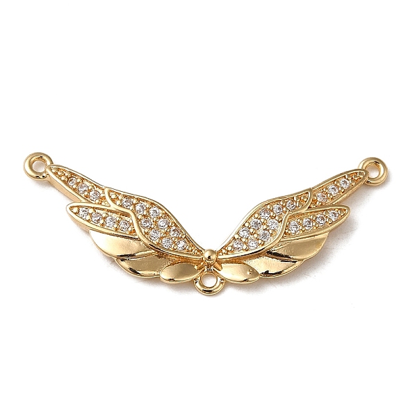 

PandaHall Brass Micro Pave Cubic Zirconia Pendants, Wing Charm, Golden, 13x31.5x2mm, Hole: 1mm Brass+Cubic Zirconia Wing Clear