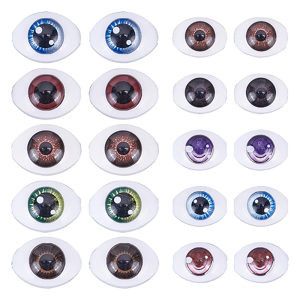 

PandaHall CHGCRAFT 20Pcs 10 Styles Plastic Doll Craft Eye, for DIY Sewing Craft Dolls Stuffed Toys, Oval, Mixed Color, 2pcs/style Plastic..., Multicolor