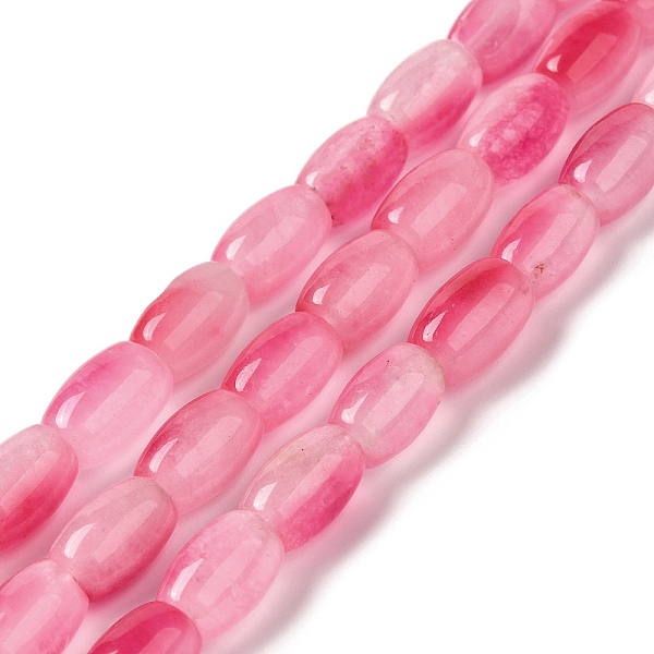 

PandaHall Natural Dyed White Jade Beads Strands, Oval, Hot Pink, 11.5~12x7.5~8mm, Hole: 0.8mm, about 29~32pcs/strand, 12.99''~15.16''...