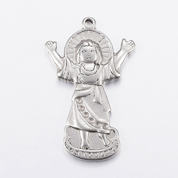 

PandaHall 304 Stainless Steel Pendant Rhinestone Settings, Jesus, For Easter, Stainless Steel Color, 40x25x3.5mm, Hole: 2mm, Fit for 1.5mm...