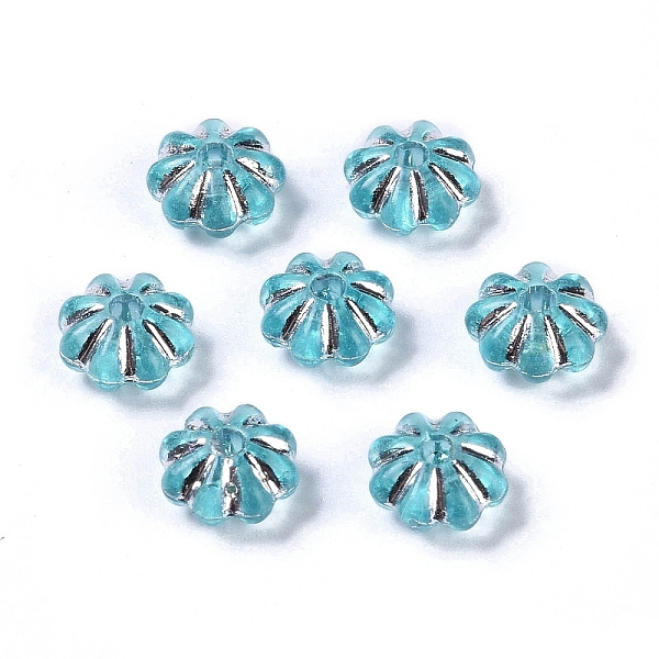 

PandaHall Acrylic Beads, Silver Metal Enlaced, Flower, Turquoise, 6.5x6.5x3.5mm, Hole: 1.6mm, about 6250pcs/500g Acrylic Flower Green