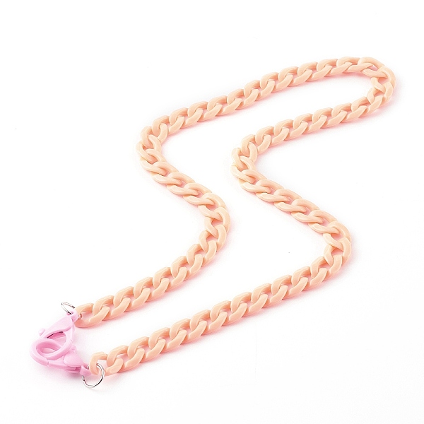 

PandaHall Personalized Acrylic Curb Chain Necklaces, Eyeglass Chains, Handbag Chains, with Plastic Lobster Claw Clasps, Light Salmon, 24...