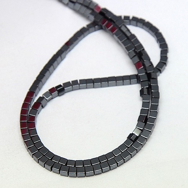 

PandaHall Electroplate Non-magnetic Synthetic Hematite Beads Strands, Cube, Grade A, Black Plated, 4x4x4mm, Hole: 1mm, about 91pcs/strand...