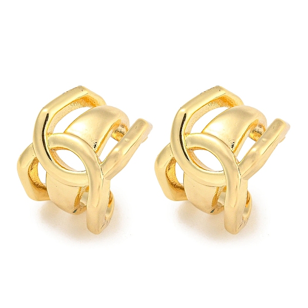 

PandaHall Brass Cuff Earrings for Women, Real 18K Gold Plated, 14x11mm Brass