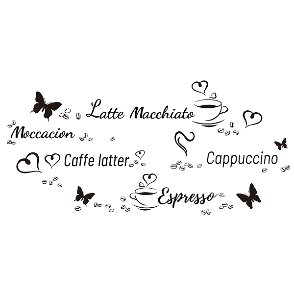 

PandaHall PVC Wall Stickers, Rectangle, for Home Living Room Bedroom Decoration, Word, 930x290mm Plastic Word Black