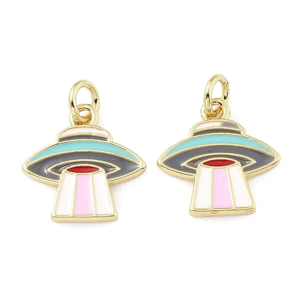 

PandaHall Brass Enamel Pendants, with Jump Ring, Long-Lasting Plated, Real 18K Gold Plated, UFO, Colorful, 14x14x1.5mm, Jump Ring: 5x0.8mm...