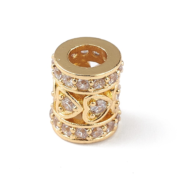 

PandaHall Rack Plating Brass Micro Pave Clear Cubic Zirconia European Style Beads, Large Hole Bead, Cadmium Free & Lead Free, Long-Lasting...