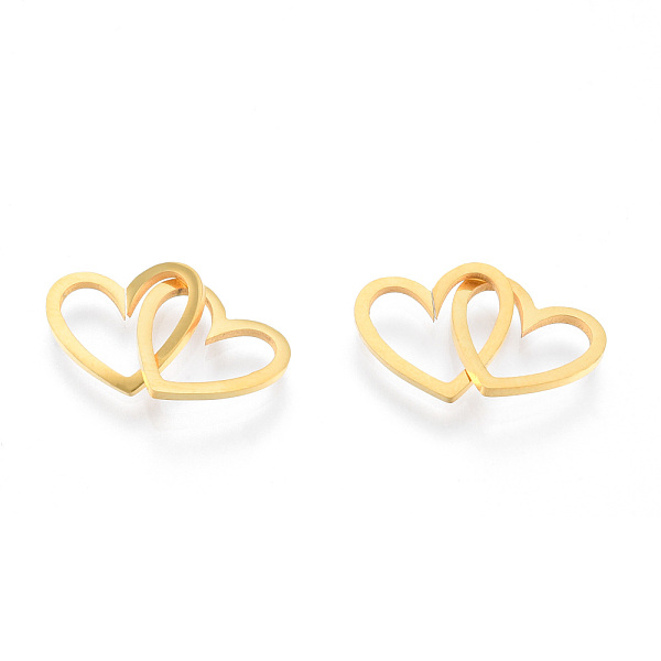 

PandaHall 201 Stainless Steel Linking Rings, Quick Link Connectors, Heart, Real 18K Gold Plated, 21mm 201 Stainless Steel Heart