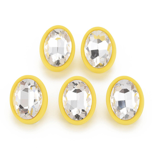 

PandaHall Crystal Rhinestone Oval Stud Earrings with 925 Sterling Silver Pins for Women, Yellow, 22x17mm, Pin: 0.6mm Acrylic Oval Yellow