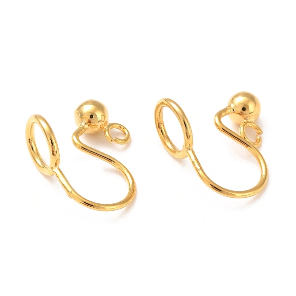 

PandaHall Brass Clip-on Earring Converters Findings, with Loop, for Non-pierced Ears, Golden, 14x8mm, Hole: 1.8mm Brass