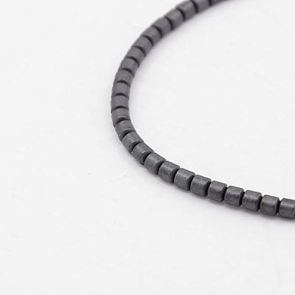 

PandaHall Non-magnetic Synthetic Hematite Beads Strands, Column, Black Plated, 2x2.5mm, Hole: 1mm Non-magnetic Hematite Column