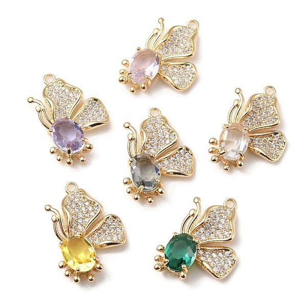 

PandaHall Brass with K9 Glass & Rhinestone Pendants, Light Gold, Butterfly Charms, Mixed Color, 21.5x15x5.5mm, Hole: 1.4mm K9 Glass..., Multicolor