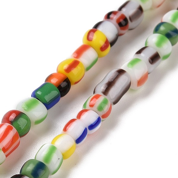 

PandaHall Opaque Handmade Lampwork Beads Strands, Rondelle, Colorful, 3.5~5x2~6.5mm, Hole: 1.2mm, about 130pcs/strand, 15.98''(40.6cm)..., Multicolor