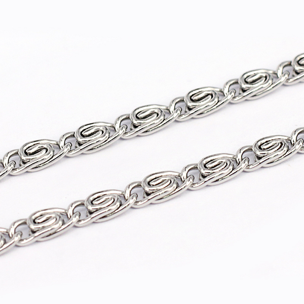 

PandaHall 304 Stainless Steel Lumachina Chains, Unwelded, Stainless Steel Color, 0.8mm, Link: 8.3x3.4x1.8mm 304 Stainless Steel
