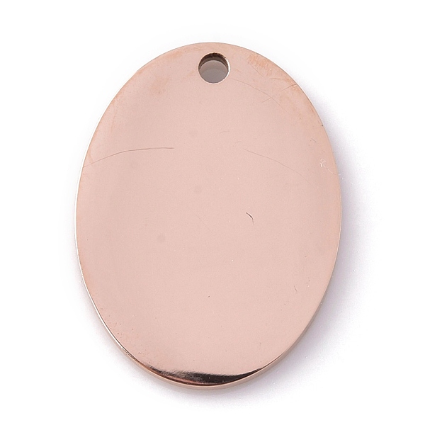

PandaHall Vacuum Plating 304 Stainless Steel Pendants, Stamping Blank Tag, Laser Cut, Oval, Rose Gold, 20x15x1.5mm, Hole: 1.4mm 304...