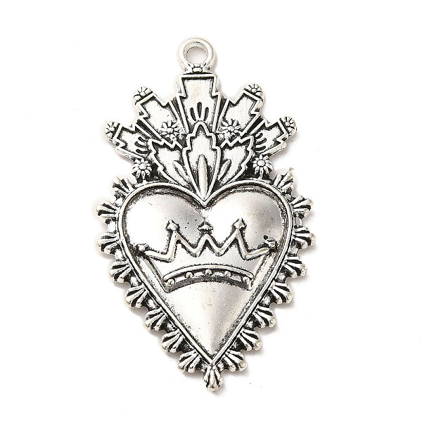 

PandaHall Tibetan Style Alloy Pendants, Cadmium Free & Lead Free, Sacred Heart, Antique Silver, 45.5x26.5x3.5mm, Hole: 2mm, about...