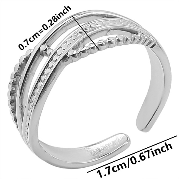 

PandaHall Minimalist 304 Stainless Steel Cuff Rings, Wide Band Open Rings Stainless Steel