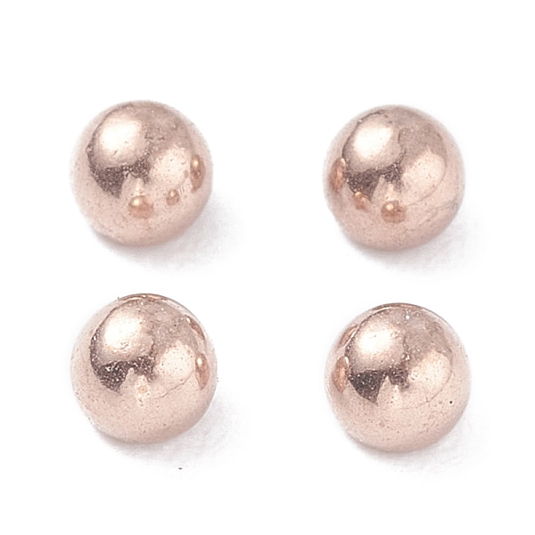 

PandaHall Ion Plating(IP) 202 Stainless Steel Beads, Half Drilled, Round, Rose Gold, 3x2.5mm, Half Hole: 1.6mm 202 Stainless Steel Round