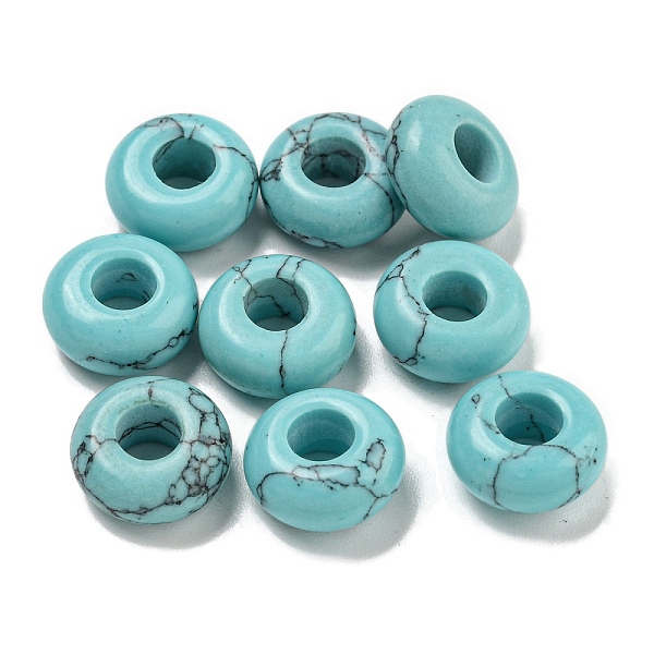 

PandaHall Synthetic Turquoise Beads, Rondelle, 10x4.5mm, Hole: 3.5mm Synthetic Turquoise Rondelle