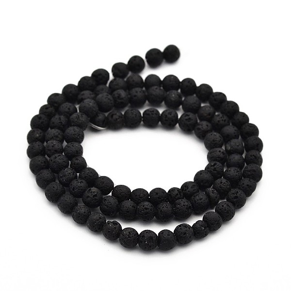 Natural Lava Rock Round Bead Strands