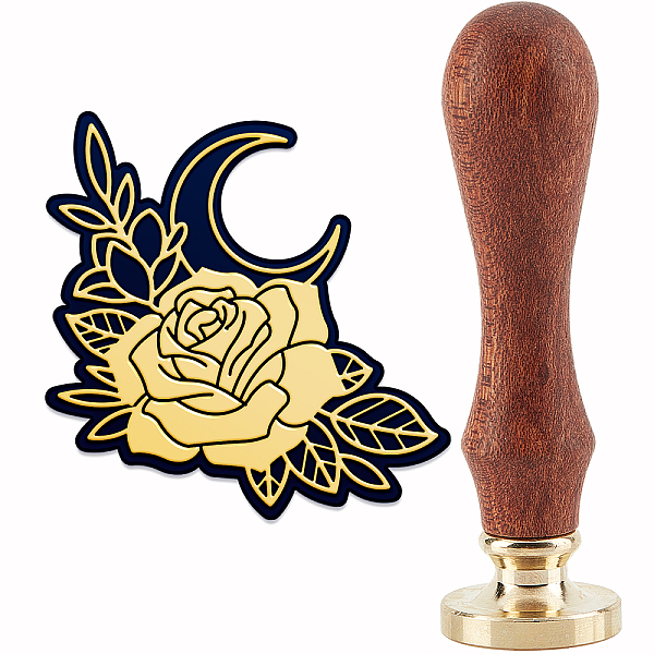 

PandaHall CRASPIRE Rose Wax Seal Stamp Flower Sealing Wax Stamps Retro Vintage Removable Brass Stamp Head with Wood Handle for Wedding...