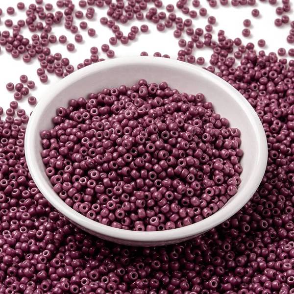 

PandaHall MIYUKI Round Rocailles Beads, Japanese Seed Beads, (RR4468) Duracoat Dyed Opaque Pansy, 8/0, 3mm, Hole: 1mm, about..., Purple