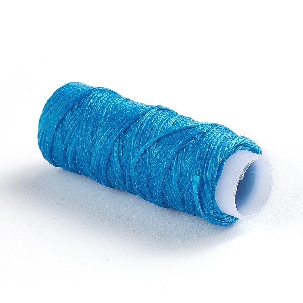 

PandaHall Waxed Polyester Cord, for Jewelry Making, Deep Sky Blue, 0.8mm, about 30m/roll Waxed Polyester Cord Flat Blue