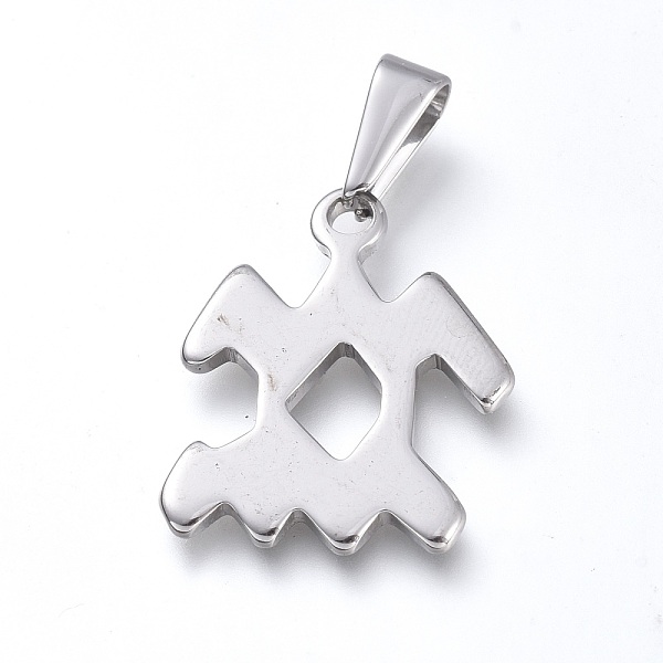 

PandaHall 304 Stainless Steel Pendants, Constellation/Zodiac Sign, Stainless Steel Color, Aquarius, 21.5x17.5x1.7mm, Hole: 3x6mm 304...
