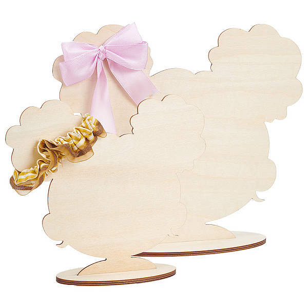 

PandaHall DELORIGIN 2 Sets Hair Bow Display Stand, 2 Sizes Head Silhouette Hairpin Holder Wooden Head Template Pigtaill Silhouette Showcase...