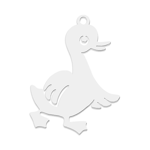 

PandaHall 201 Stainless Steel Pendants, Laser Cut, Duck, Stainless Steel Color, 27x19.5x1mm, Hole: 1.6mm 201 Stainless Steel Duck