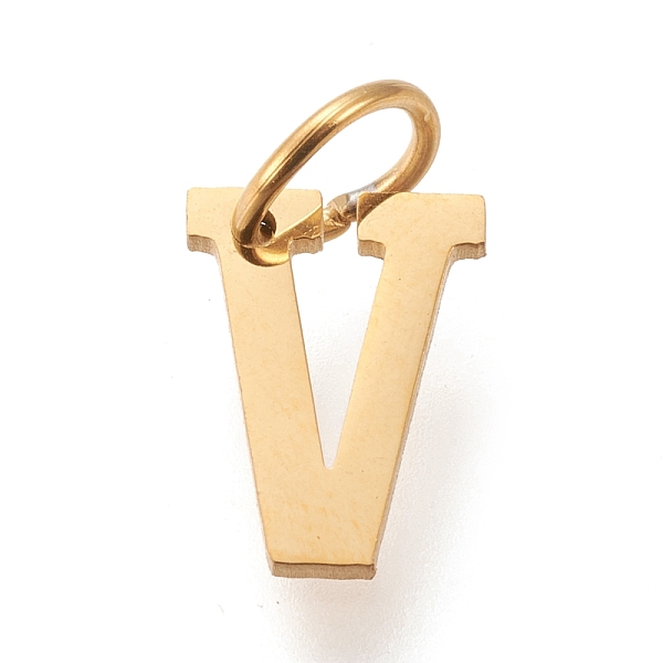 

PandaHall 304 Stainless Steel Pendants, with Jump Rings, Manual Polishing, Golden, Letter.V, 10x8x1mm, Hole: 4.5mm 304 Stainless Steel...