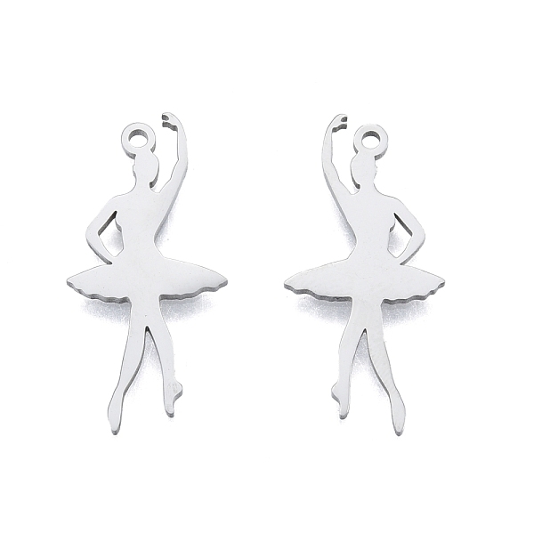 

PandaHall 201 Stainless Steel Pendant, Ballet Girl Charms, Stainless Steel Color, 29x14x1.5mm, Hole: 1.5mm 201 Stainless Steel Human