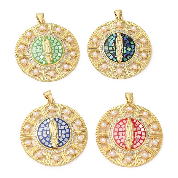 

PandaHall Rack Plating Brass Micro Pave Cubic Zirconia Earrings, with Shell, Cadmium Free & Lead Free, Long-Lasting Plated, Real 18K Gold..., Multicolor