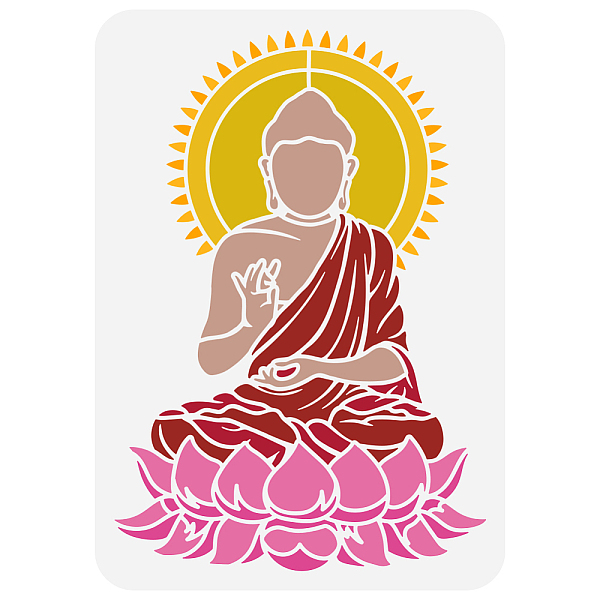 

PandaHall Plastic Drawing Painting Stencils Templates, for Painting on Scrapbook Fabric Tiles Floor Furniture Wood, Rectangle, Buddha...
