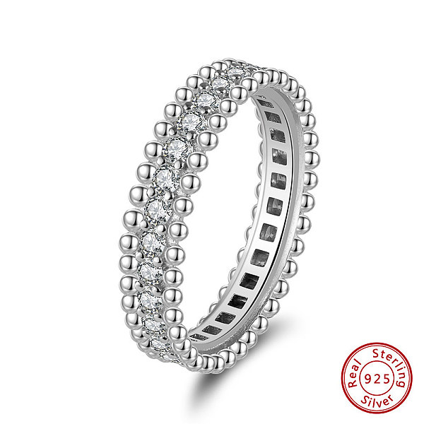 Rhodinierter Fingerring Aus Sterlingsilber Mit 925 Zirkonia Für Damen