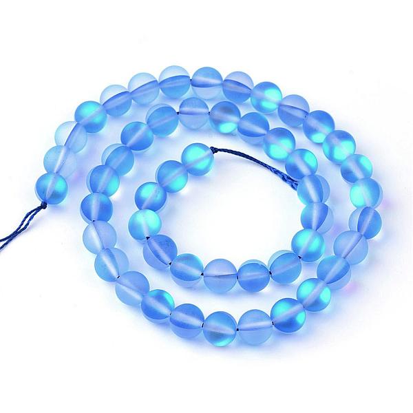 

PandaHall Synthetic Moonstone Beads Strands, Holographic Beads, Dyed, Frosted, Round, Royal Blue, 10mm, Hole: 1mm, about 36~39pcs/strand...
